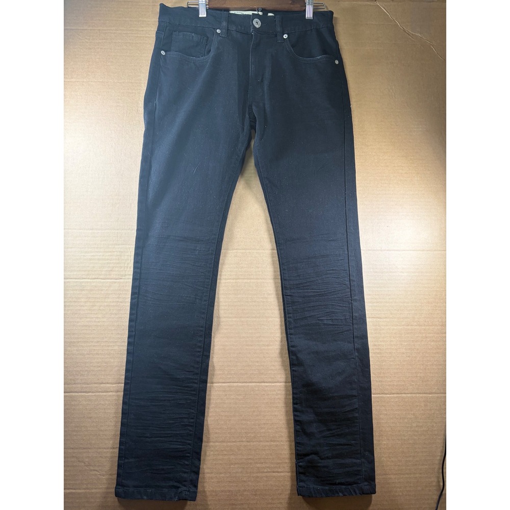 Evolution In Design Jeans Mens 32 Black Slim Fit Stretch Denim Textured Pants